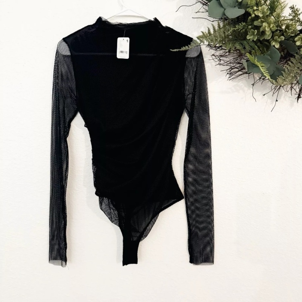 Free People On My Way Bodysuit Mesh Fishnet